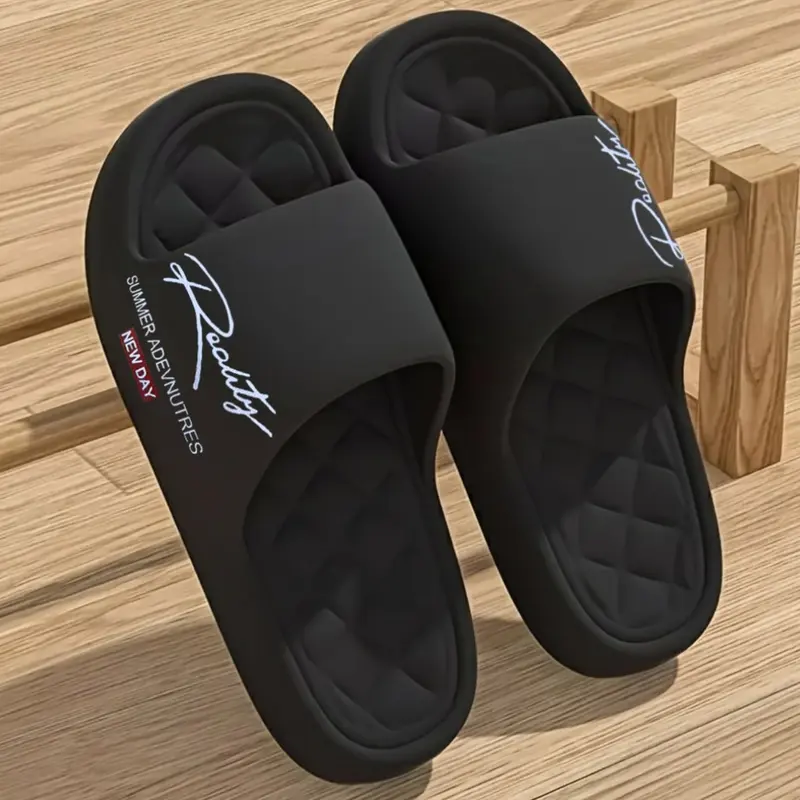 Women's 2026 Summer New Thick Cushioned Slip-On Sandals, Non-Slip Home Slides, Thick Sole Slides, Beach Shoes, Fashion Street Style, Comfortable Slippers