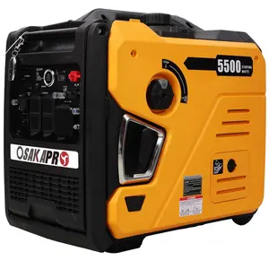 Super quiet Inverter Generator 5.5KW portable generator electric&remote start, foldable handle with wheels, 224cc 4 stroke EPA compliant
