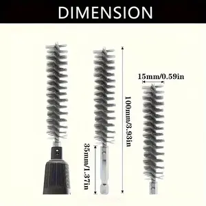 5 Piece Stainless Steel Drill Bit Cleaning Brush Set, Hex Handle, Durable Metal Bristles, Ideal for Drills, Grinding, Polishing Tools