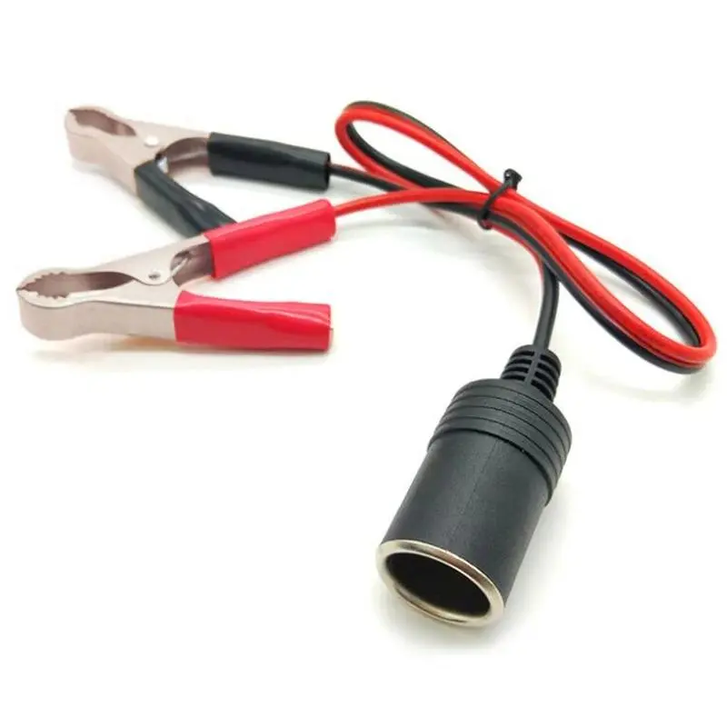 crocodile clips to cigarette lighter socket Car Battery Terminal Clip Cigarette Lighter Power Socket Adapter 12V 50A  for Charging and Starting, Durable Crocodile Clips for Auto Use Vehicle Car  Parts Automotive Accessories