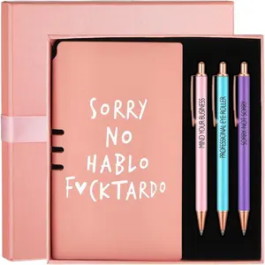 5 count Funny Sarcastic Journal Set  for Christmas Notebook Pen with  Box Sarcastic Sayings Lady Office  Set  Funny Journal with Pens for Women Coworker Wife