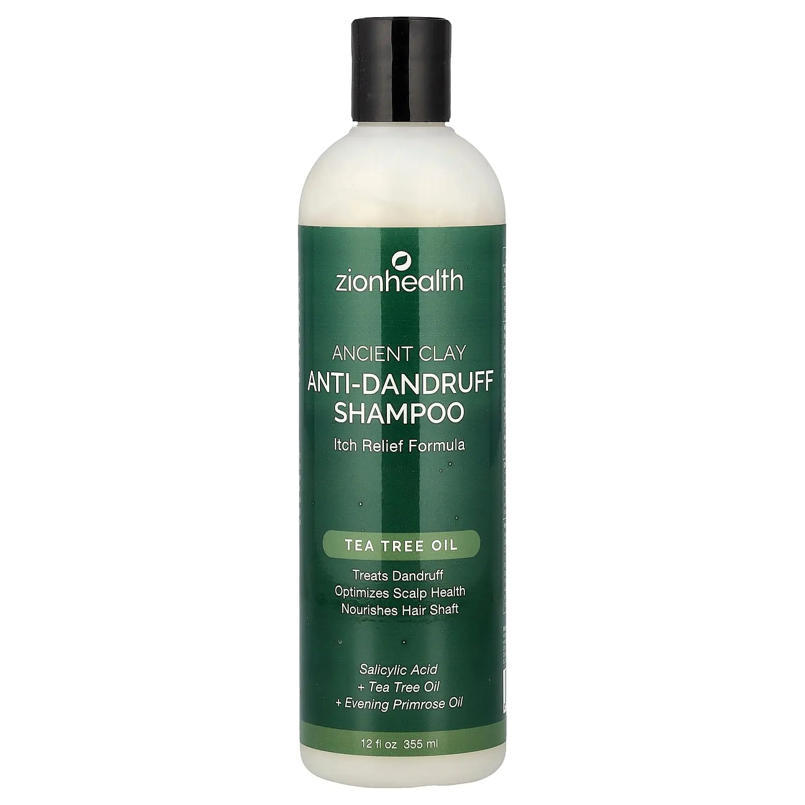 Zion Health Ancient Clay, Anti-Dandruff Shampoo, Itch Relief Formula, 12 fl oz (355 ml)