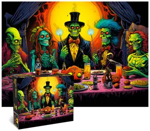 HUADADA-Jigsaw Puzzles for Adults 1000 Piece Jigsaw Puzzles for Adults Educational Game Challenge Toy 1000 Pieces Puzzles for Adults Kids.Educational Games Home Decoration.Theme:Devil's Dinner