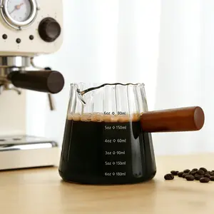 Espresso Cups, Espresso Accessories, 6-Ounce Small Espresso Cups, V-Shaped Rim Small Espresso Cups, Textured Milk Frothing Pitchers, Glass Measuring Cups, Small Espresso Accessories for Coffee Machines