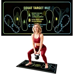 Squat Mat with Foot Position,Non-Slip Workout Mat for Squats & Leg Exercises, Improves Muscle Activation & Knee Support, Home Gym Fitness Mat,30 * 13.8"inch Squat Pad