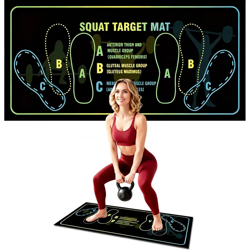 Exercise Mat Perfect for Squats, Leg and Ab Workouts, Squat guide mat, Squat Step Position, Squat Mat Knee Mat Lightweight and Portable for Men and Women Summervibes