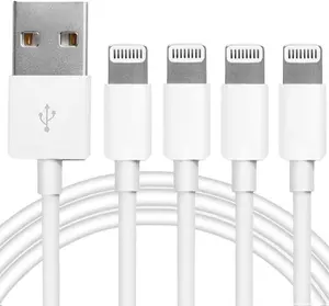 Apple MFi Certified 4-Pack 3.3ft Lightning to USB Charging Cable Cord for iPhone iPad iPod Compatible with iOS Versions Fast Charging Data Transfer
