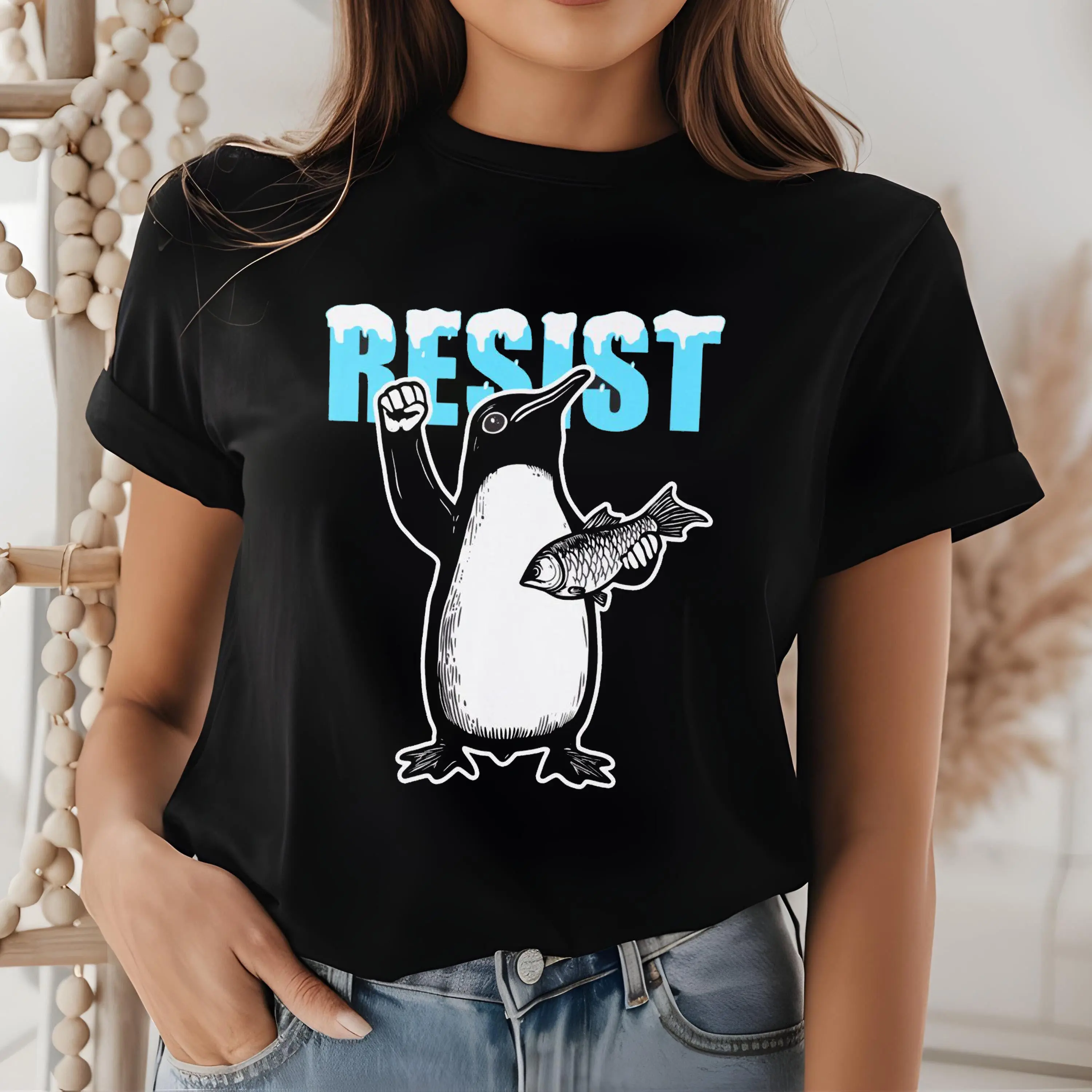 RESIST Seal Penguin Shirt, Protest Truump Tariffs Tee