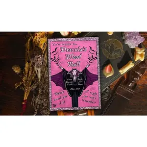 Vintage Halloween art print, Count Dracula, Halloween decorations, vampire decor, Halloween home, spooky, horror pink pastel goth