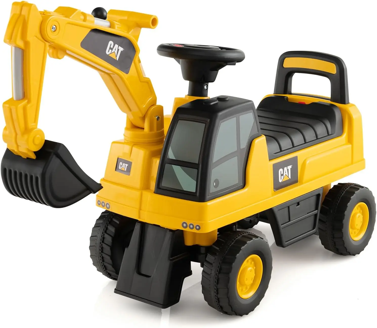 Costzon Ride on Excavator, Kids Excavator Digger w/Rotatable Digging Bucket, Under-seat Storage, Construction Vehicles for Kids, Ride on Toys for Toddlers 1-3 Gift (Digger)