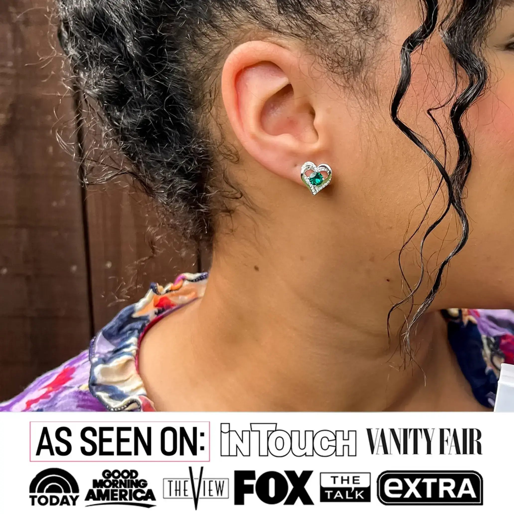 Birthstone Double Heart Earrings with Simulated Diamond CrystalsGift Birthstone Double Heart Earrings with Simulated Diamond CrystalsGift