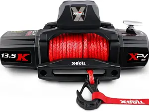 X-BULL Winch-13500 lb. Load Capacity Electric Winch Kit 12V Synthetic Rope,Waterproof IP67 Electric Winch with Hawse Fairlead, with Wireless Handheld Remote and Corded Control Recovery