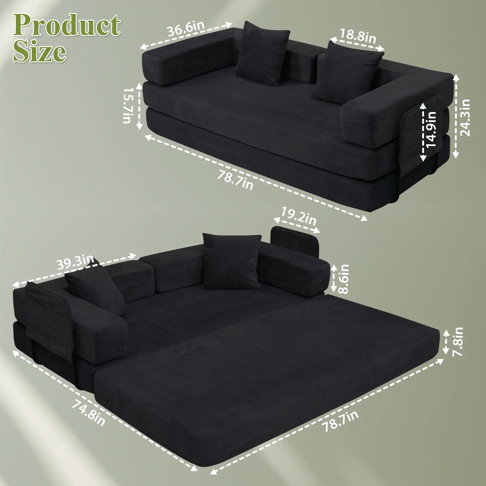New-Two-Seater Sofa-Black