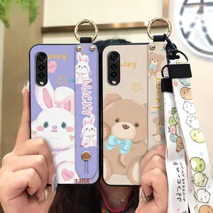 Waterproof Lanyard Phone Case For LG Velvet 4G/5G Fashion Design Back Cover Cartoon ring Anti-knock protective Silicone Anti-dust Cute Durable Soft case Dirt-resistant Wrist Strap