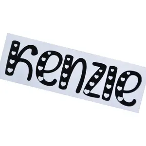 Heart Name Decal: Personalized Text Vinyl Sticker for Water Bottles, Tumblers, Cups, School Labels, Container, Weddings