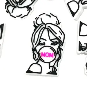Bubblegum Mom Silicone Focal Beads - Cute Crafting Supplies DIY Beading
