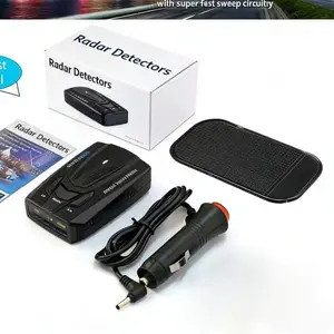 16 Band V7 Radar Detector、Car Driving Safety Monitor、360° Full Band Scan、LED Display、English Voice Alert、USB Powered、Dashboard Mount、Road Safety Warning