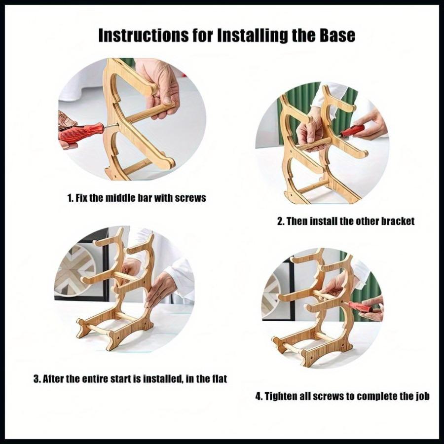 Wood Suitable for Living Room & Kitchen, 2-Tier/3-Tier Large Capacity Fruit Storage Shelf & Snack Organizer - Natural Oval Space-Saving Rack with Easy Assembly, Multi-Shelf for Fruits, Plates, Dishes, Home Decor (No Revision)
