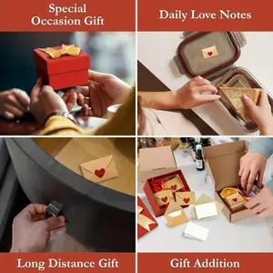 30pcs/60pcs Mini Envelope Heart Stickers, Valentine's Day Card Accessories, Romantic Love Notes, Perfect Gift, Bestselling Envelopes