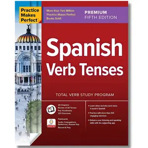 Practice Makes Perfect: Spanish Verb Tenses, Premium Fifth Edition, Spanish Edition Wand Phrases and Words Book Set Quick Spanish Course for Truckers