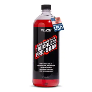 Slick Products Super Concentrated Touchless Pre-Soak, Foaming Prewash Car Soap for Foam Cannon or Foam Gun, Loosens Mud, Dirt, Bugs & Grime, Spray On & Rinse Off, 32 oz.