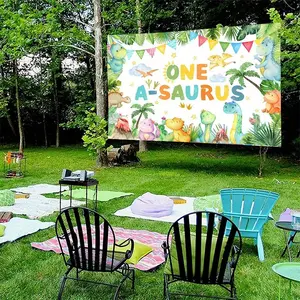 2D flat banner, single-piece birthday backdrop, suitable for dinosaur-themed first birthday decoration, is an ideal choice for photography backgrounds and party supplies to celebrate the first year of life