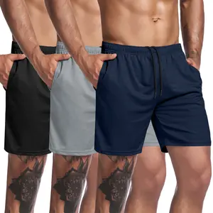 Men's 3 Pack Workout Gym Shorts Mesh Athletic Shorts Lightweight Bodybuilding Training Quick dry Short Pants with Pockets For Training Workout Gym Sports