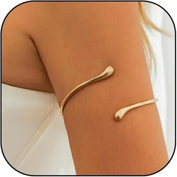 Veliora Gift S Arm Cuff Gold Layered Bracelet Adjustable Upper Arm Bangle Jewelry Gifts for Women Boho Halloween Costume Accessories Retro Round Earrings Set cuban link chain men