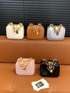 Women's Mini Messenger Bag, Solid Color Chain Design Handbag, Elegant All-Season Accessory, Perfect for Daily Use & Stylish, Fashionable Chain Strap