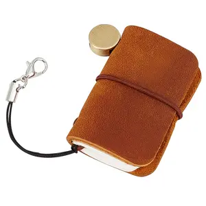 CRASPIRE Miniature Notebook 1.9x1.7"   Journal Bound Blank Paper  Portable  Daily 64 Pages Travel Refill Notepad for Man Women  Gifts Travel Writing Drawing Brown
