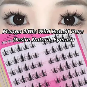Free adhesive 100 clusters cartoon eyelashes, DIY Lashes Clusters, little devil eyelashes, natural simulation, super soft, mom's fake eyelashes