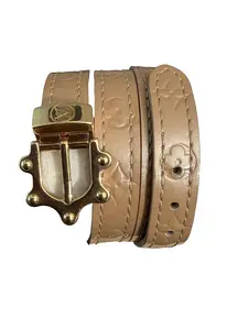 Pre-owned Louis Vuitton Monogram Vernis Leather Triple Tour Beige Fashion Bracelet (Costume Jewellery Accessory)