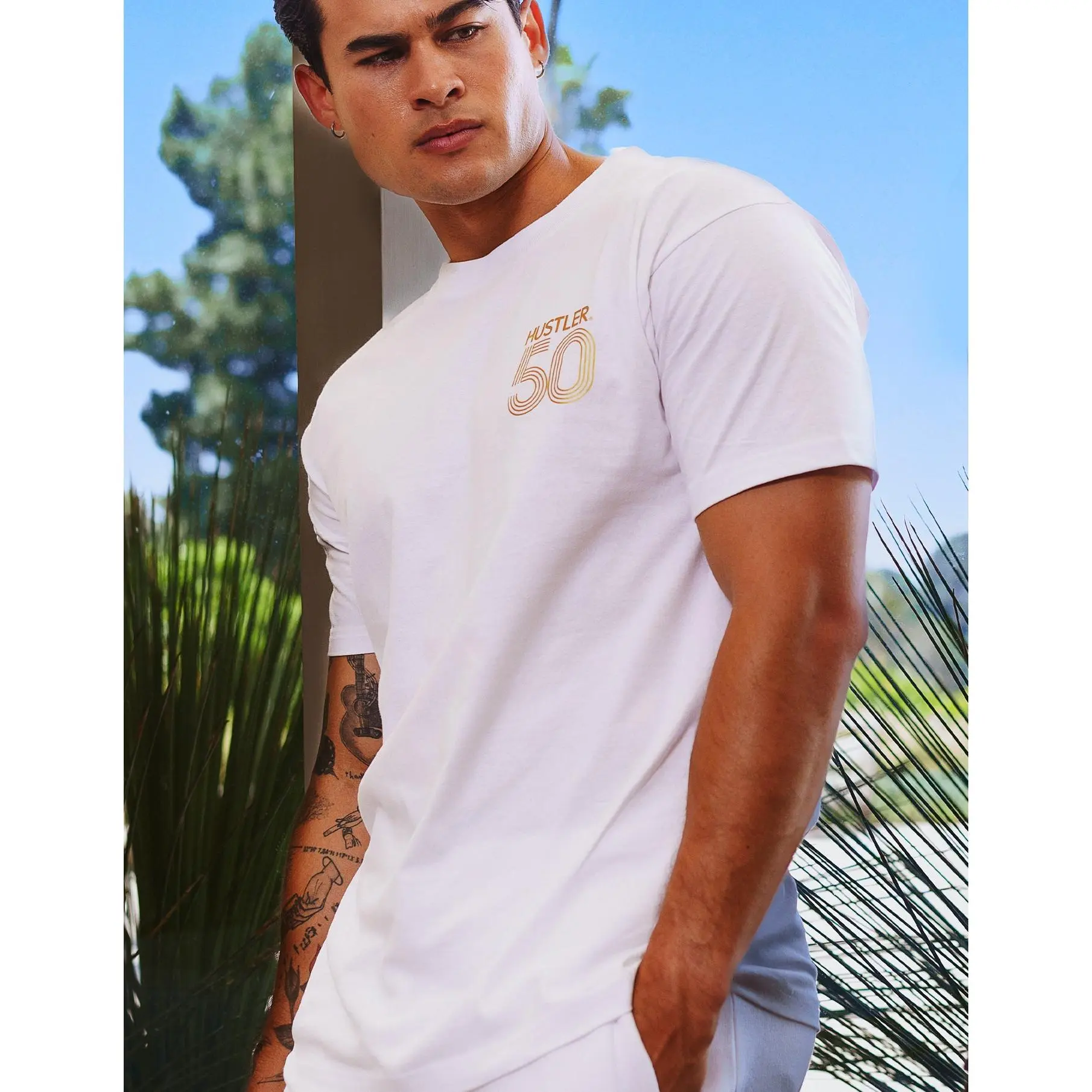 HUSTLER 50th Anniversary Crew Neck Tee