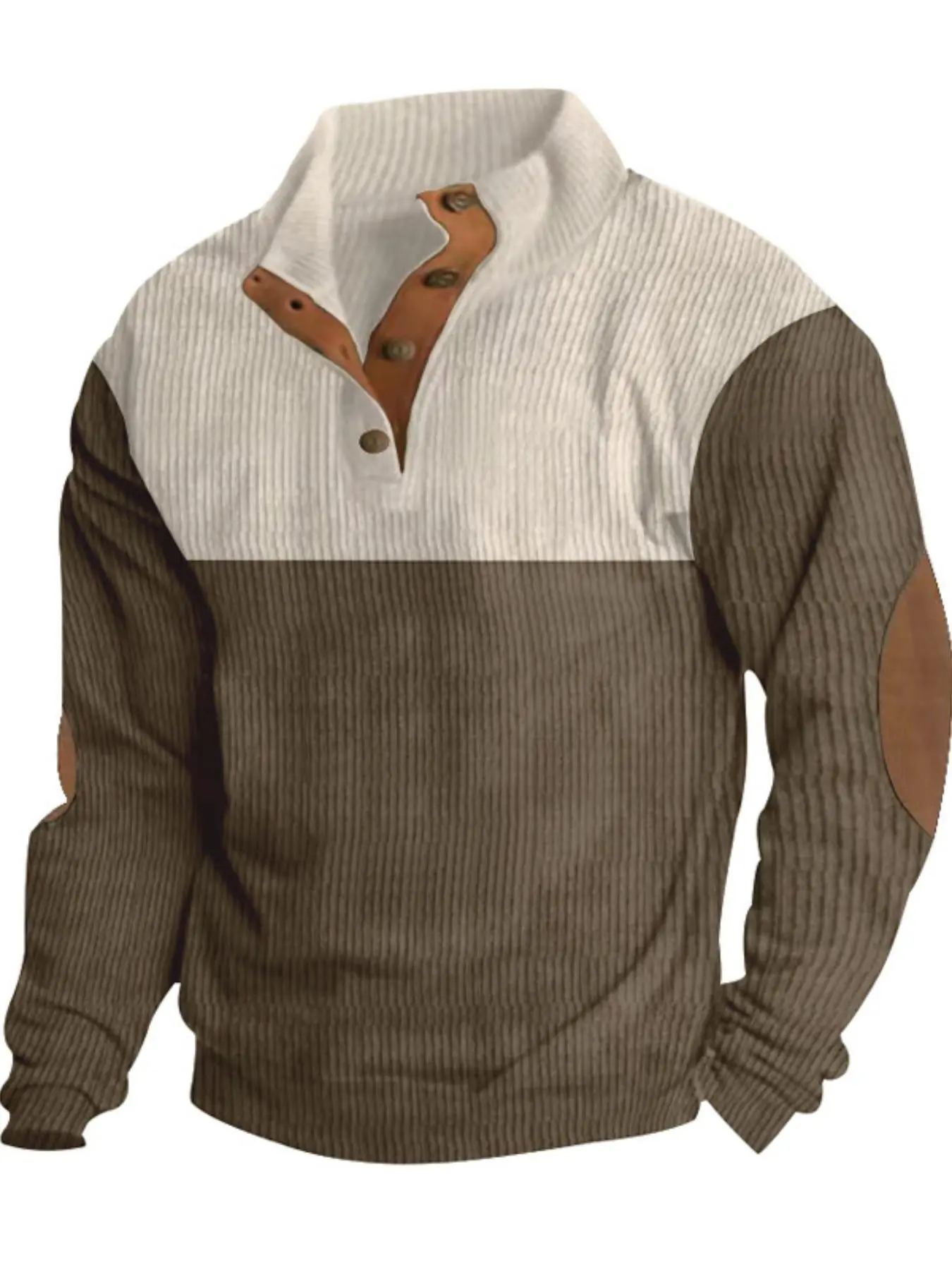 Men's Spring & Fall Colorblock Stand Collar Button Long Sleeve Casual Sportswear, Business Casual, Golf Tournament Shirt, Golf Casual Style, Men's Clothing