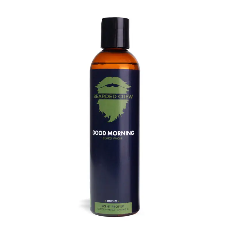 Good Morning Beard Wash - Coffee Scented Daily Cleanser for Beards - Water-Based Formula with Gentle Lather & Natural Oil Protection - 8 oz - Bearded Crew
