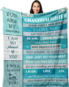 Granddaughter Gifts from Grandma/Grandpa,Gifts for Granddaughter,Graduation Gifts for Granddaughter,Granddaughter Gifts for Christmas Birthday Graduation Wedding Valentine Christmas Blanket 50”x60”