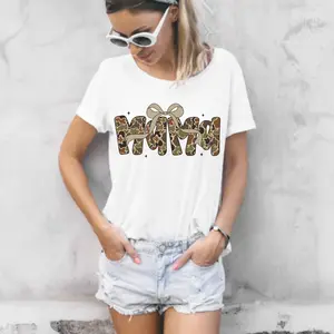 Mama Camo with Tan Bow Direct-to-Film (DTF) Ready-to-Press Print for Crafting, Custom Apparel, T-Shirts