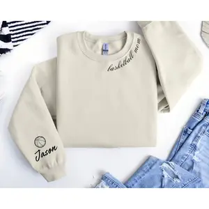 Customized Basketball Mom Sweatshirt, Your Name Basketball Sweater,Basketball Mom Hoodie,Basketball Gifts,Game Day,Custom Basketball Sweater