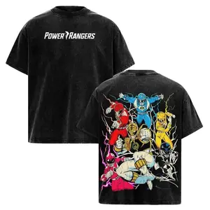 Vintage Mighty Morphin Power Rangers 1990 T-Shirt – Retro 90s TV Series, Movie & Game Superhero Graphic Tee, Classic Comic Style Unisex Top for Fans & Collectors