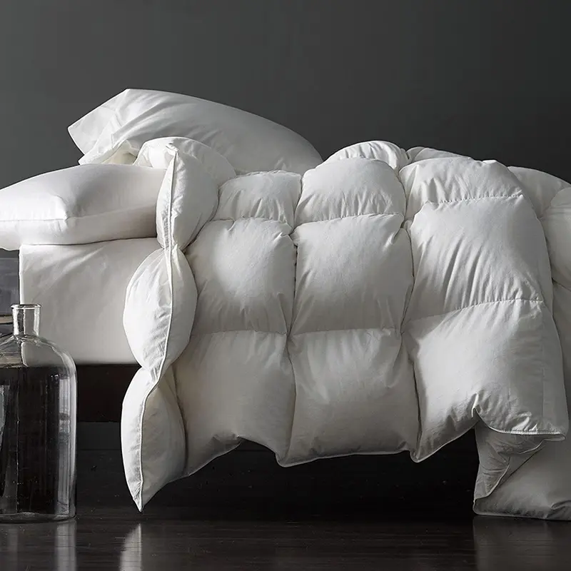 Royoliving Premium Feathers Down Duvet Insert Comforter King Size All Season Medium Warmth White 100% Cotton Cover with Corner Tabs (106x90, 60 oz)