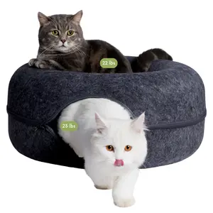 CATTASAURUS Peekaboo Cat Cave for Multiple & Large Cats Up to 30 Lbs, Scratch Detachable & Washable Tunnel Bed