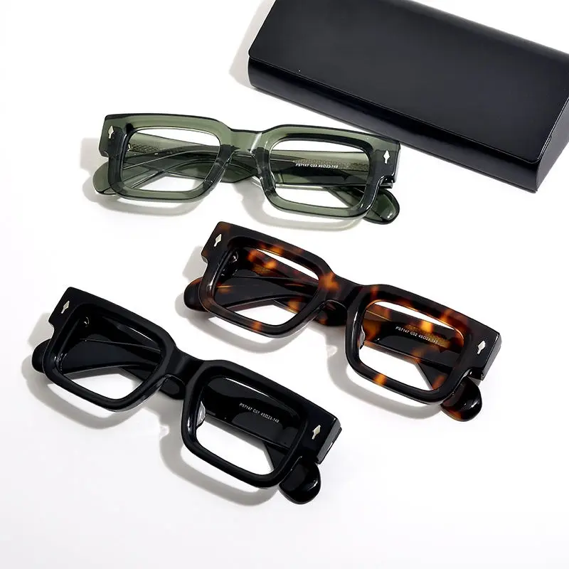 Chunky Thick Square Frame Blue Light Blocking Glasses for Women, Non Prescription Comfort Fit Fashion Eyewear Designed for Daily Computer Screen Use