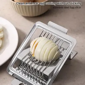 Stainless Steel Egg Slicer Es143, Perfect for Boiled Eggs and Soft Fruits, Ideal Kitchen Tool for Home Use, Durable and Easy to Clean