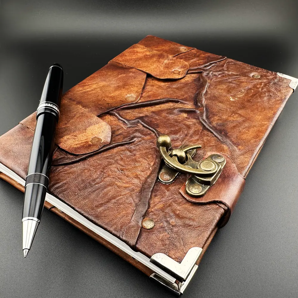 The Arcane Grimoire - Leather Bound Spellbook Journal for RPG Enthusiasts | Handmade Magic Tome | DnD Campaign Notebook | Fantasy Journal