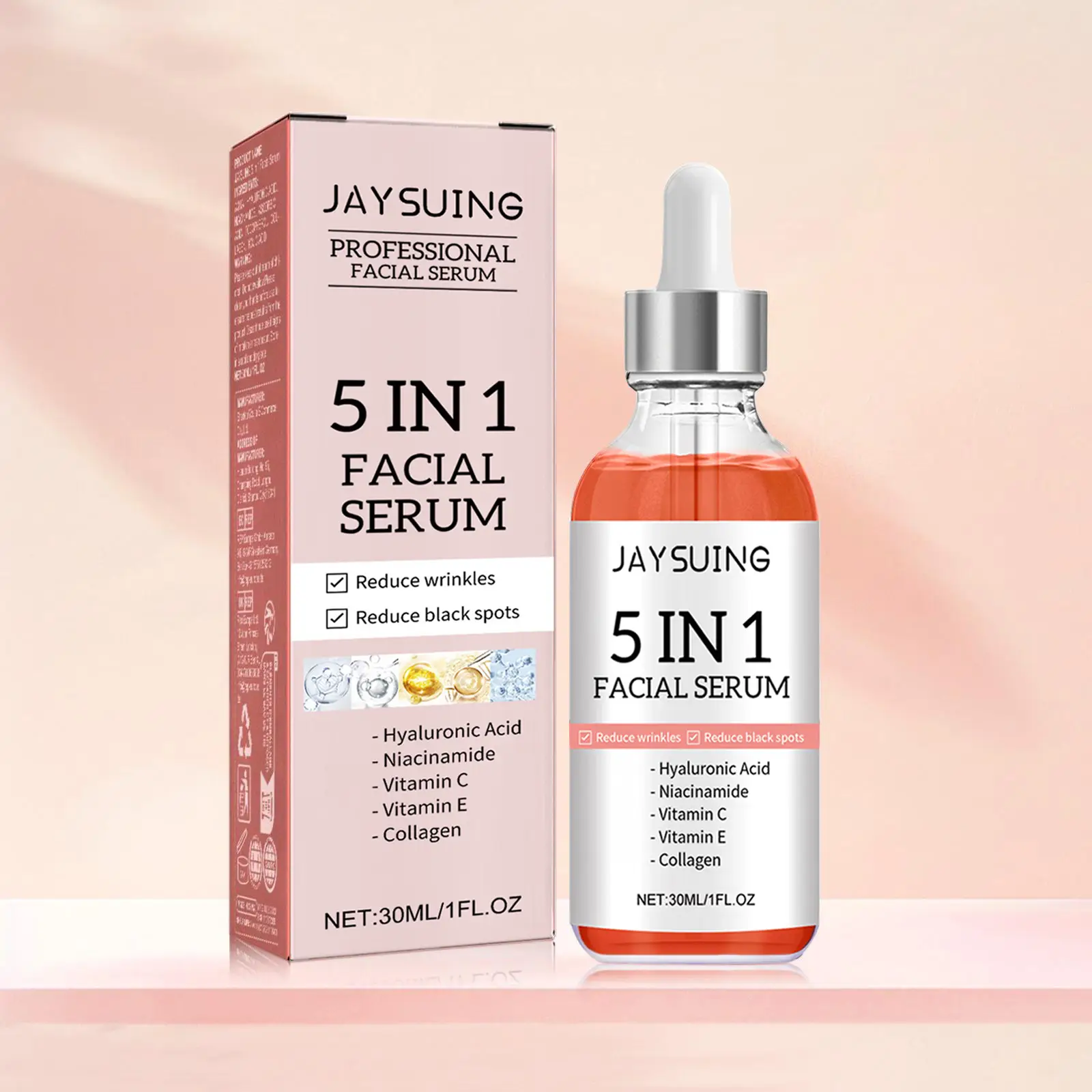 5 in 1 Hyaluronic Acid Face Serum for Women, Moisturizing Facial Care Essence for Firming Skin, Comfort Hydrating Facial Skin Care Product for Daily U