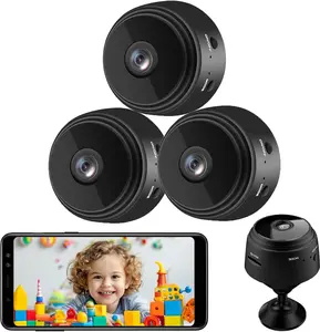 3-piece set of mini security cameras, 1080P HD WiFi indoor/outdoor cameras for home use, suitable for babies/pets/nannies, can be remotely viewed via iOS and Android mobile apps (supports video only)