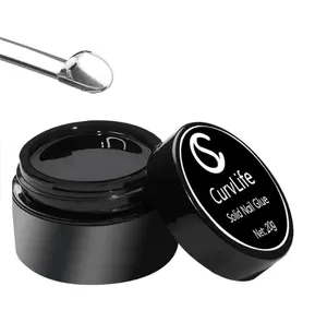 Curvlife Soft Gel Solid Nail Glue-15g for Press On Nails, Upgrade 3 in 1 Soft Gel Full Cover Nail Tips For Strengthen UV Light Cured