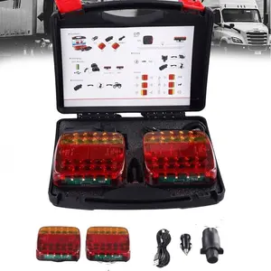 Wireless Trailer Lights Kit,LED Magnetic Towing Tail Light Wireless LED Trailer Light Kit,12v Tow Taillights with Turn Signals,Brake Running Stop Signals,for Trucks, Boat, RV, Vehicle