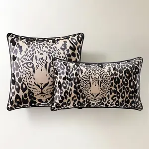 Z Gallerie Zulu Leopard Embroidered Pillow