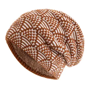 New Women Winter Hats Female Slouchy Beanie Hat Plush Lined Warm Knitted Hats